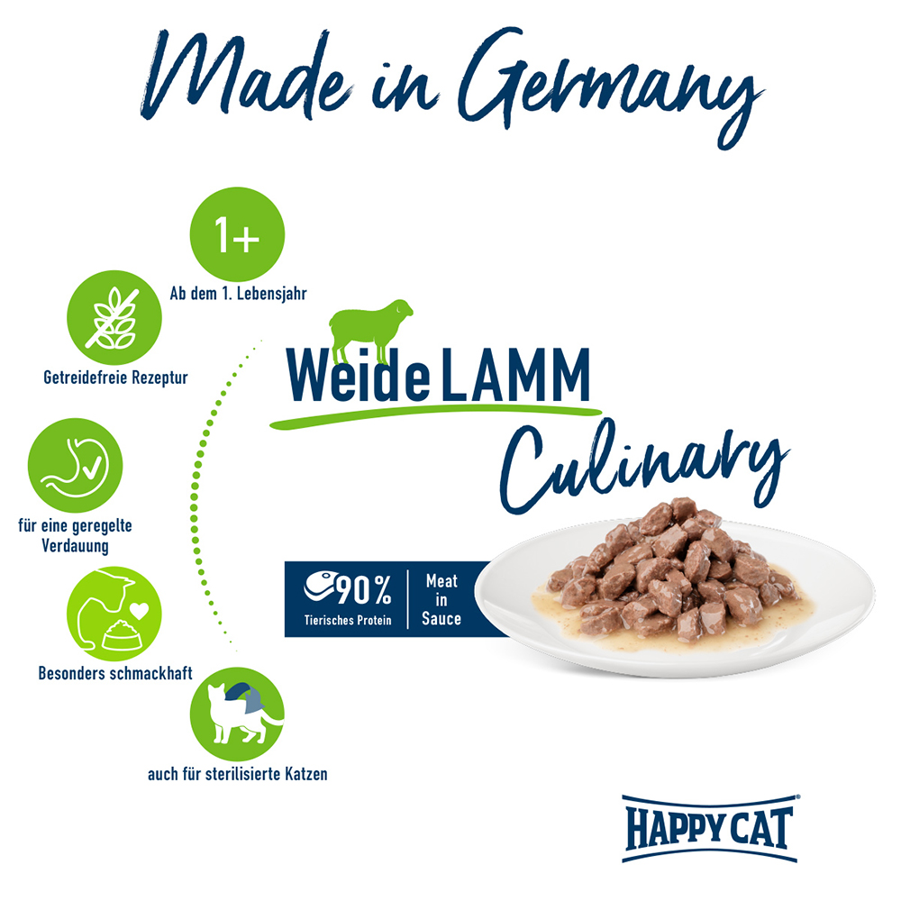 Happy Cat - Pouch Culinary Weide Lamm - 20 x 85g - 2