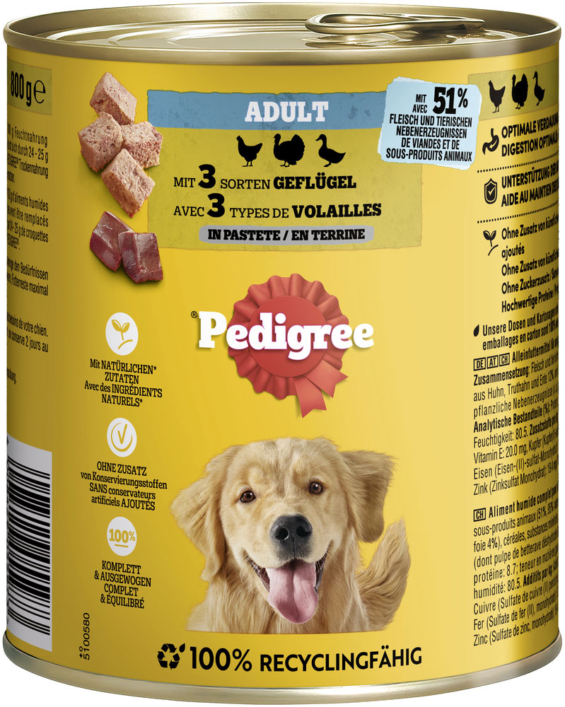 Pedigree - Classic 3xGeflügel - 12 x 800g - 2