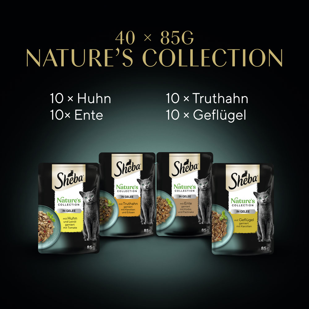 Sheba - Portionsbeutel Natures Collection in Gelee Geflügel - 1 x 40x85g - 4