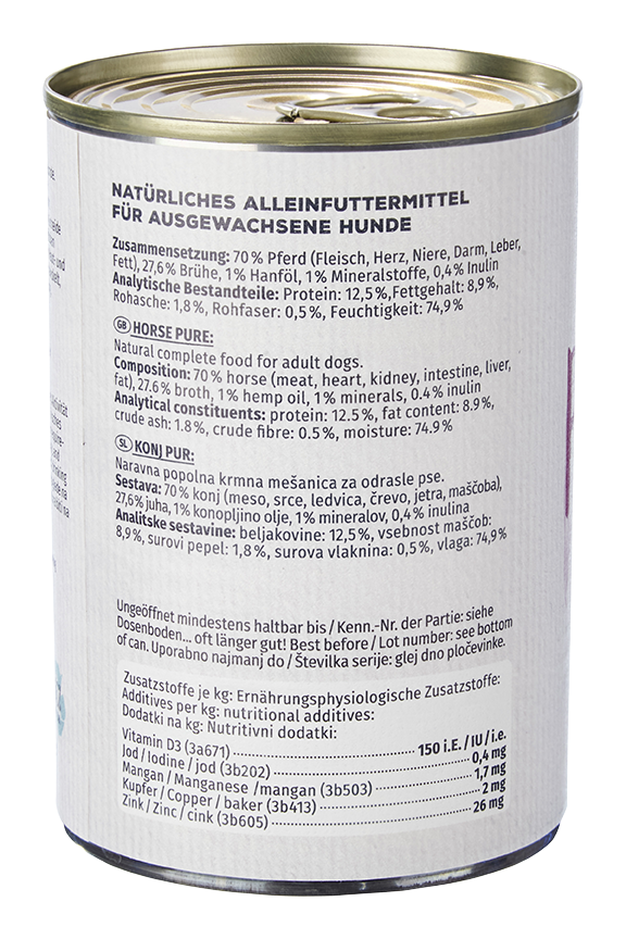 Primox - Hunde Nassfutter Pferd PUR 6 x 400G - 6 x 400g - 6