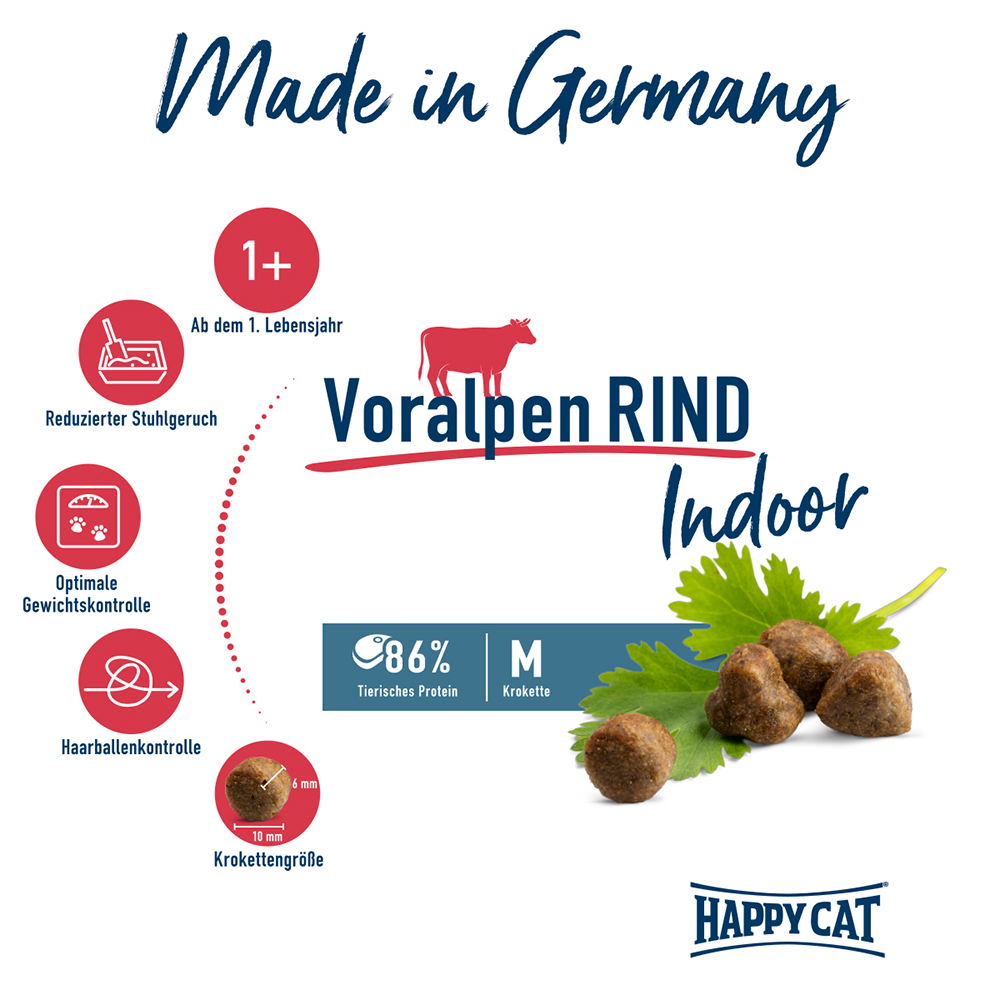Happy Cat - Indoor Adult Voralpen Rind - 1 x 300g - 2