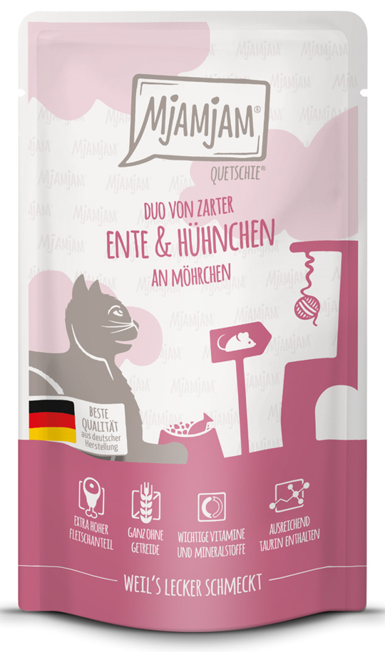 Quetschie - DUO von von zarter Ente & saftigem Hühnchen an Möhrchen 125g
