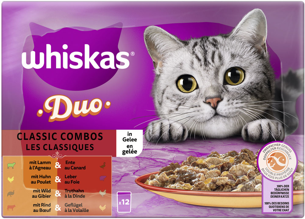 Whiskas - Whiskas Multipack DUO Classic Combos in Gelee - 1 x 12X85g - 4