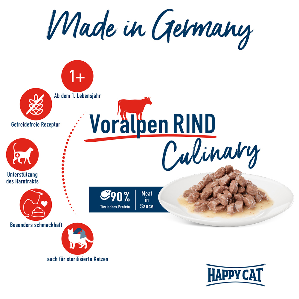 Happy Cat - Pouch Culinary Voralpen Rind - 20 x 85g - 2