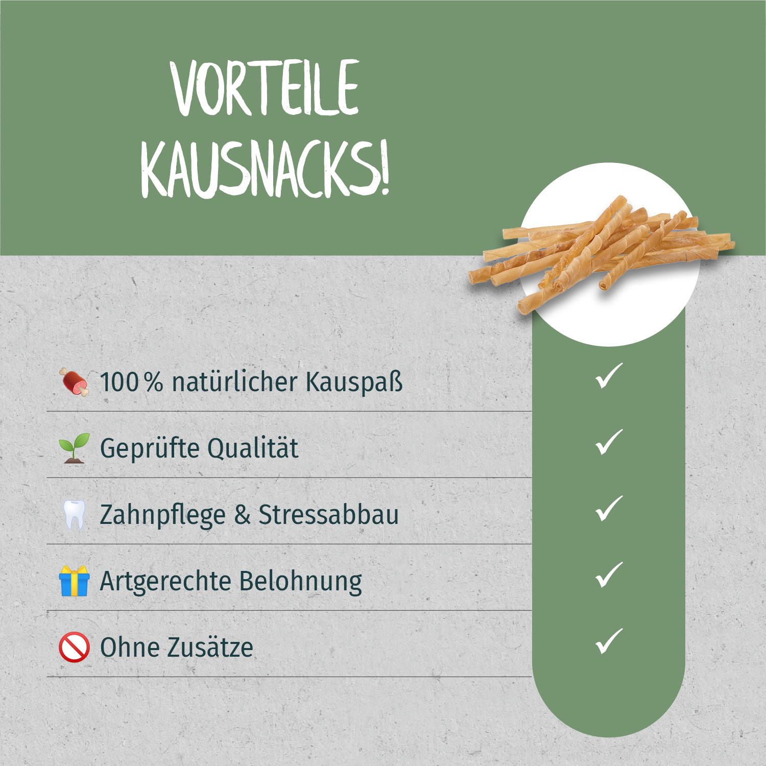 Primox - Kaurolle gedreht natur 7-8cm 450g - 1 x 100 Stück - 3