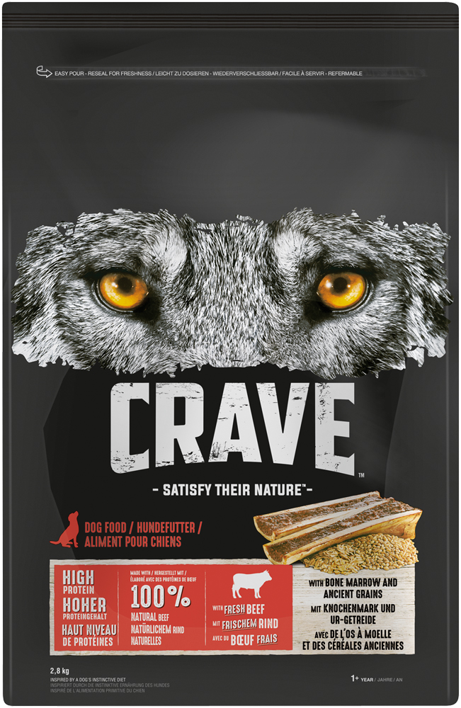 Crave - Rind mit Knochenmark & Urgetreide - 1 x 2,8kg - 3