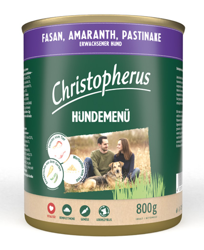 Hundemenü mit Fasan, Amaranth & Pastinake
