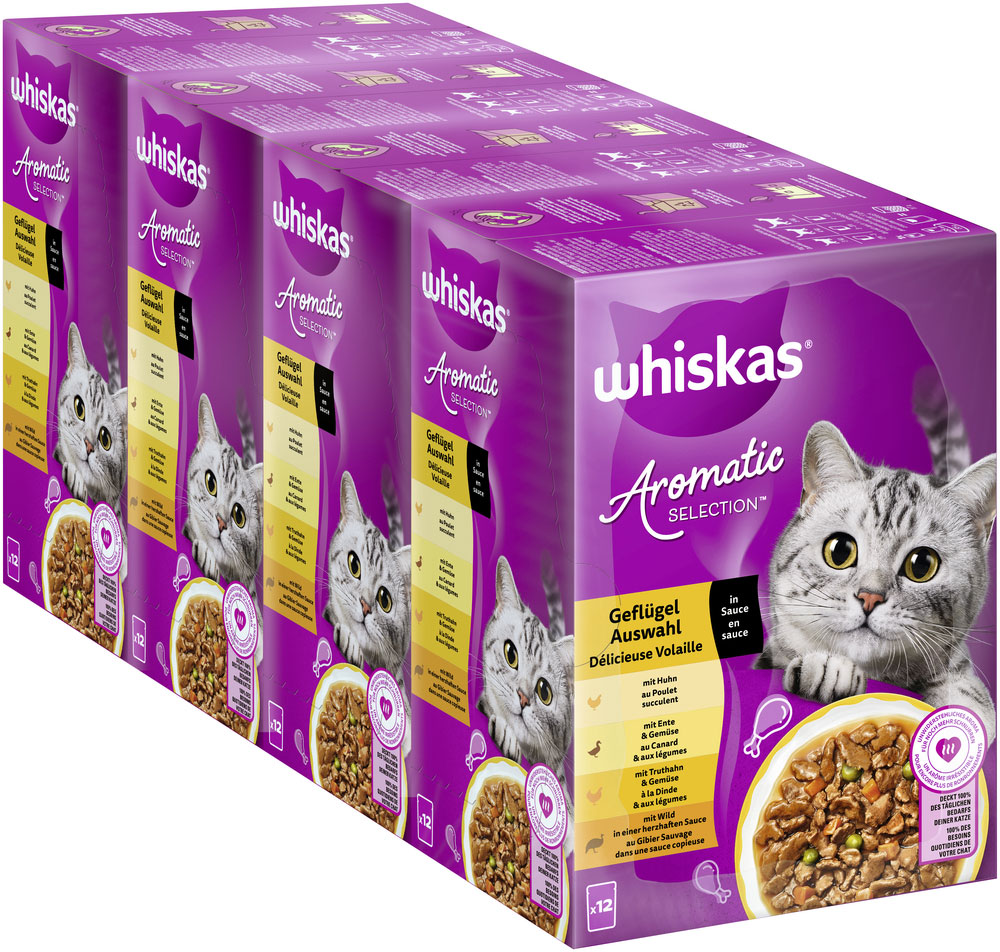 Whiskas - Whiskas Multipack 1+ Geflügel Auswahl in Sauce - 4 x 12X85g - 3
