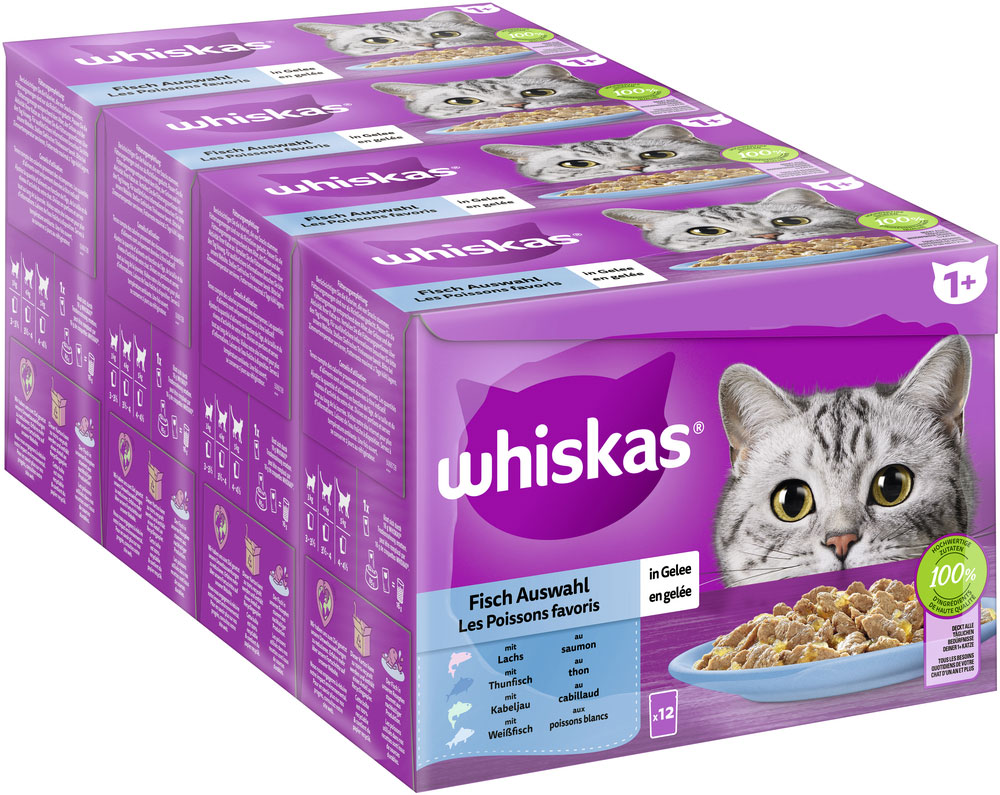 Whiskas - Whiskas Multipack 1+ Fisch Auswahl in Gelee - 1 x 12X85g - 3