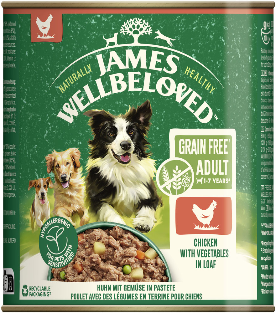 James Wellbeloved - Grain Free Huhn mit Gemüse in Pastete - 6 x 800g - 2