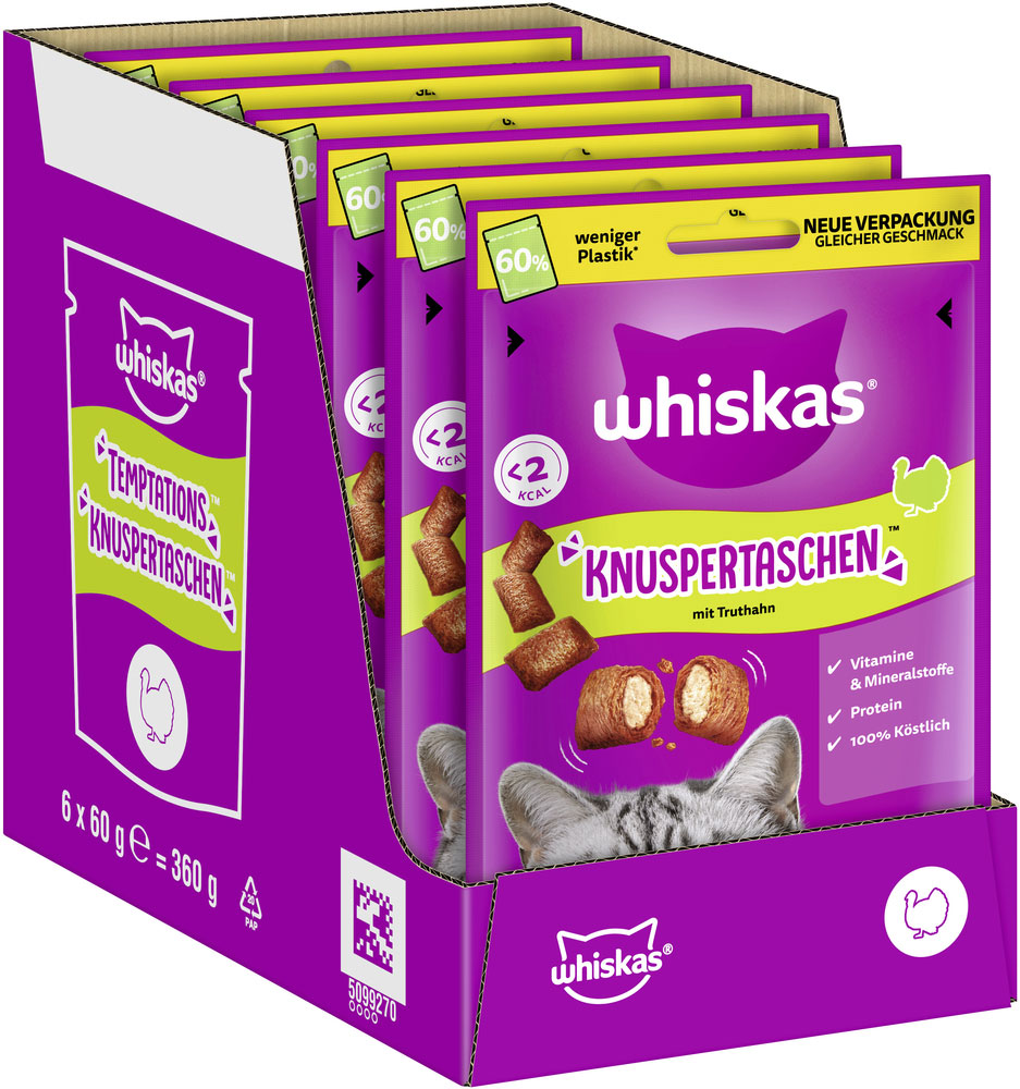 Whiskas - Knuspertaschen Truthahn - 6 x 60g - 2