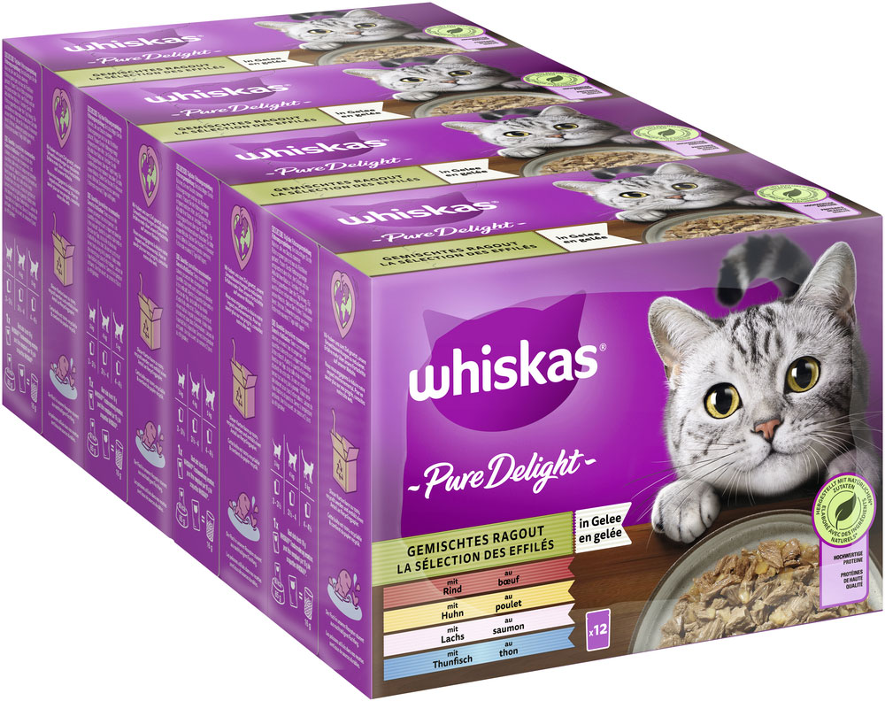 Whiskas - Whiskas Multipack Pure Delight Gemischtes Ragout in Gelee - 1 x 12X85g - 2