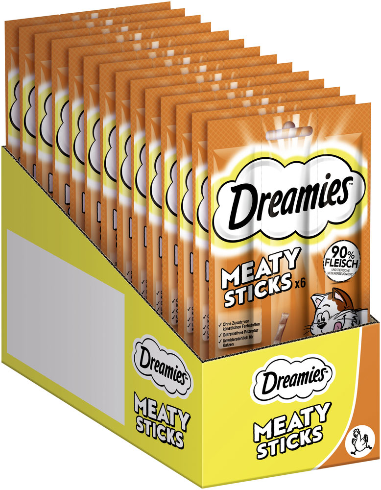 Dreamies - Meaty Sticks 6 Pack mit Huhn - 14 x 30g - 2