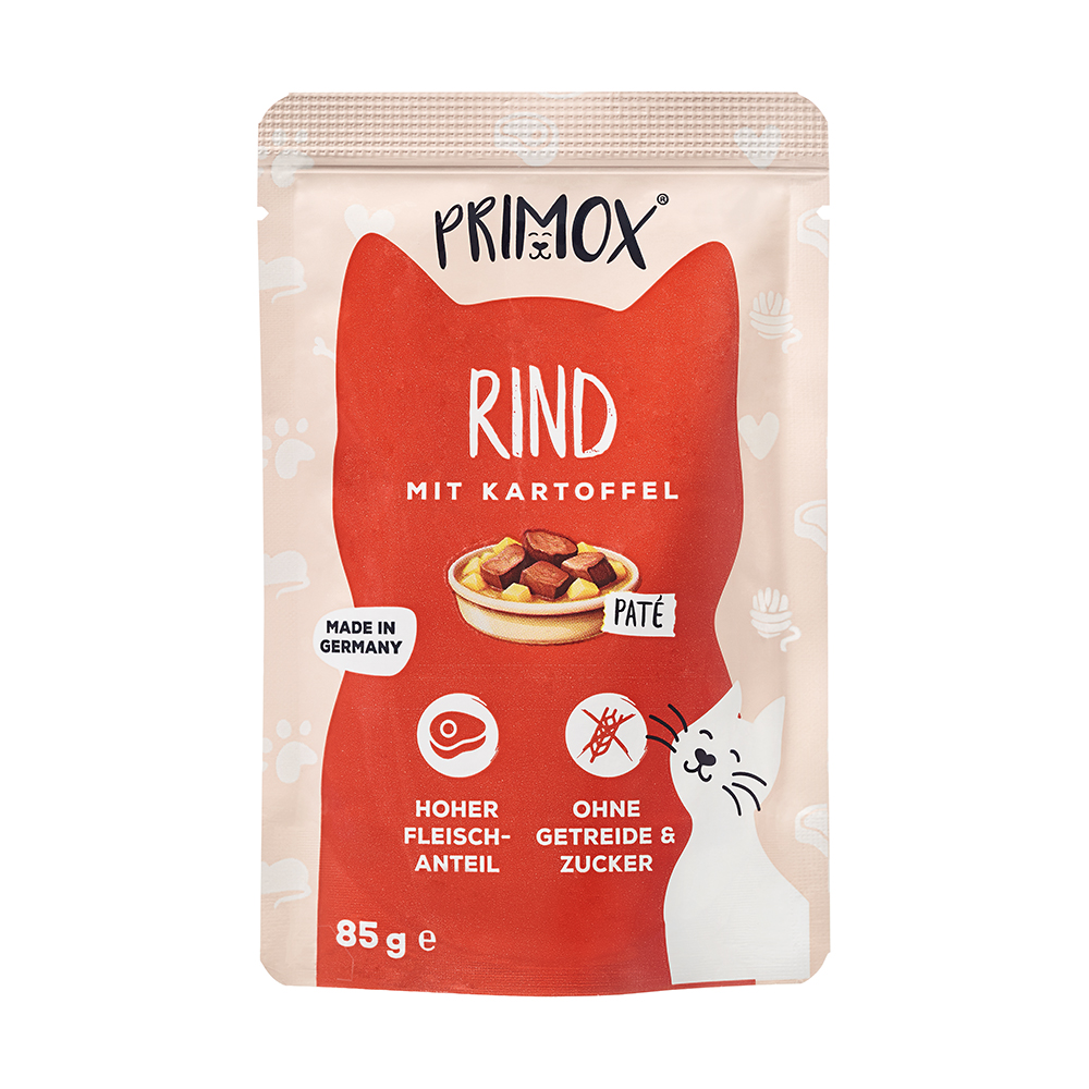 Katzennassfutter Rind 85g Pouch
