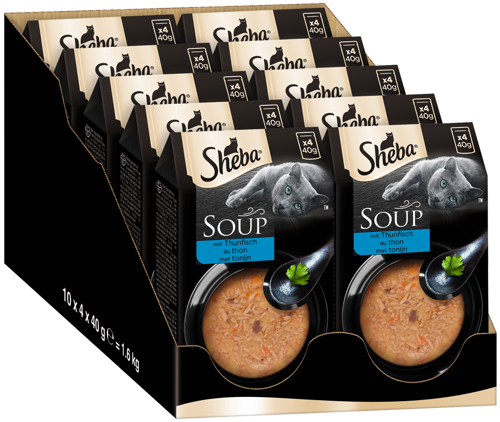 Sheba - Multipack Soup mit Thunfisch - 1 x 4X40g - 2