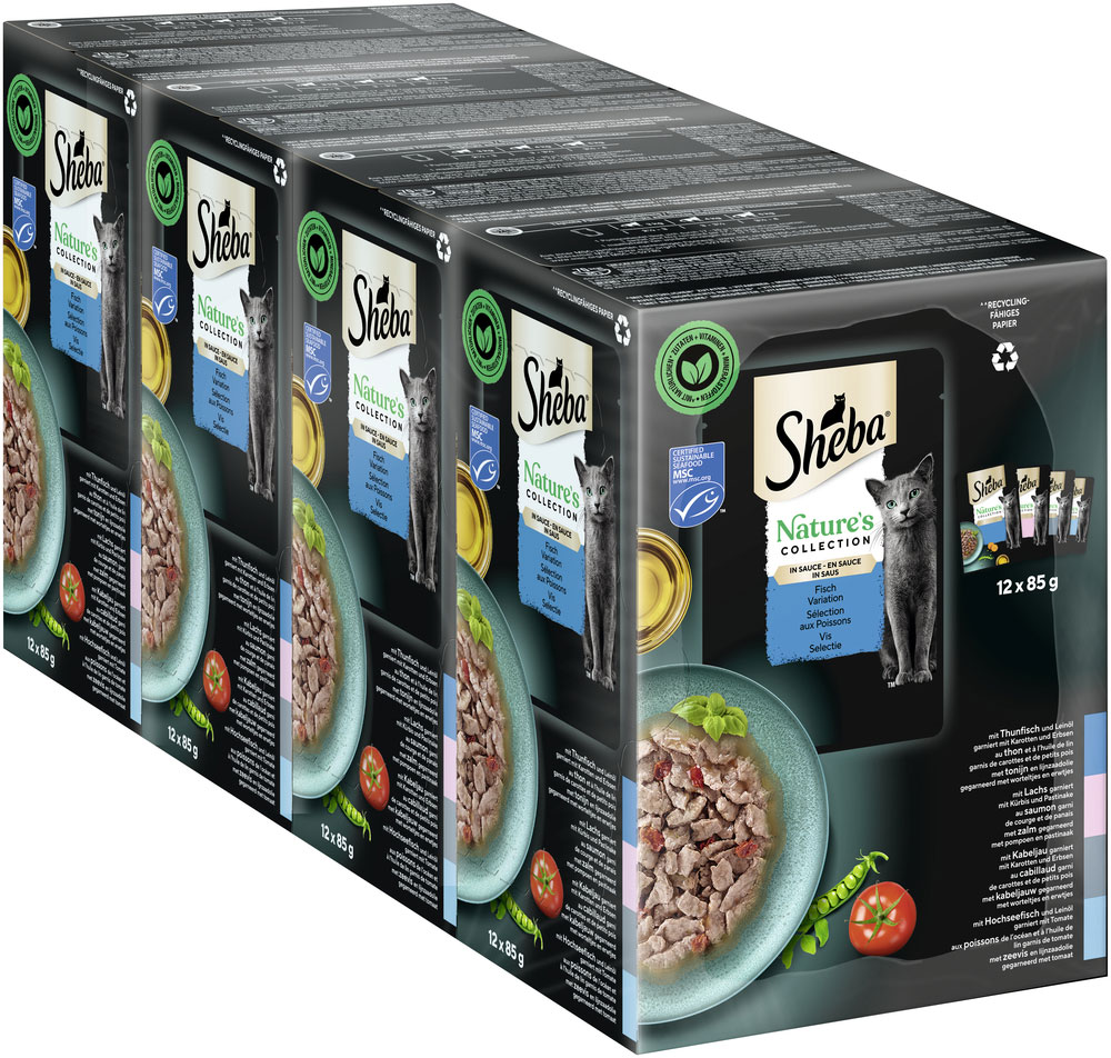 Sheba - Natures Collection Sauce Lover Feine Vielfalt - 4 x 12X85g - 3