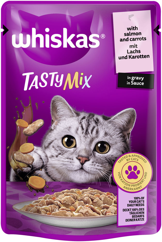 Whiskas Tasty Mix mit Lachs und Karotten in Sauce