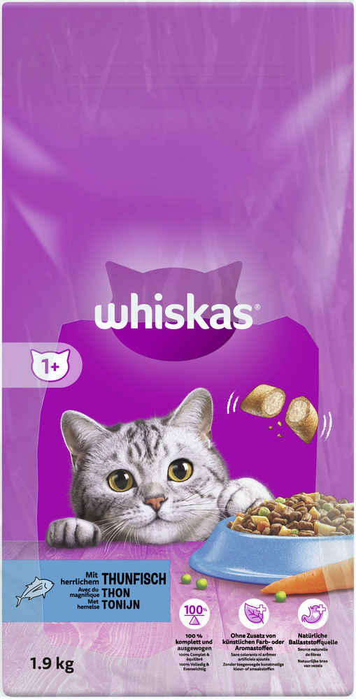 Whiskas - Whiskas Beutel 1+ mit Thunfisch - 1 x 1,9kg - 3