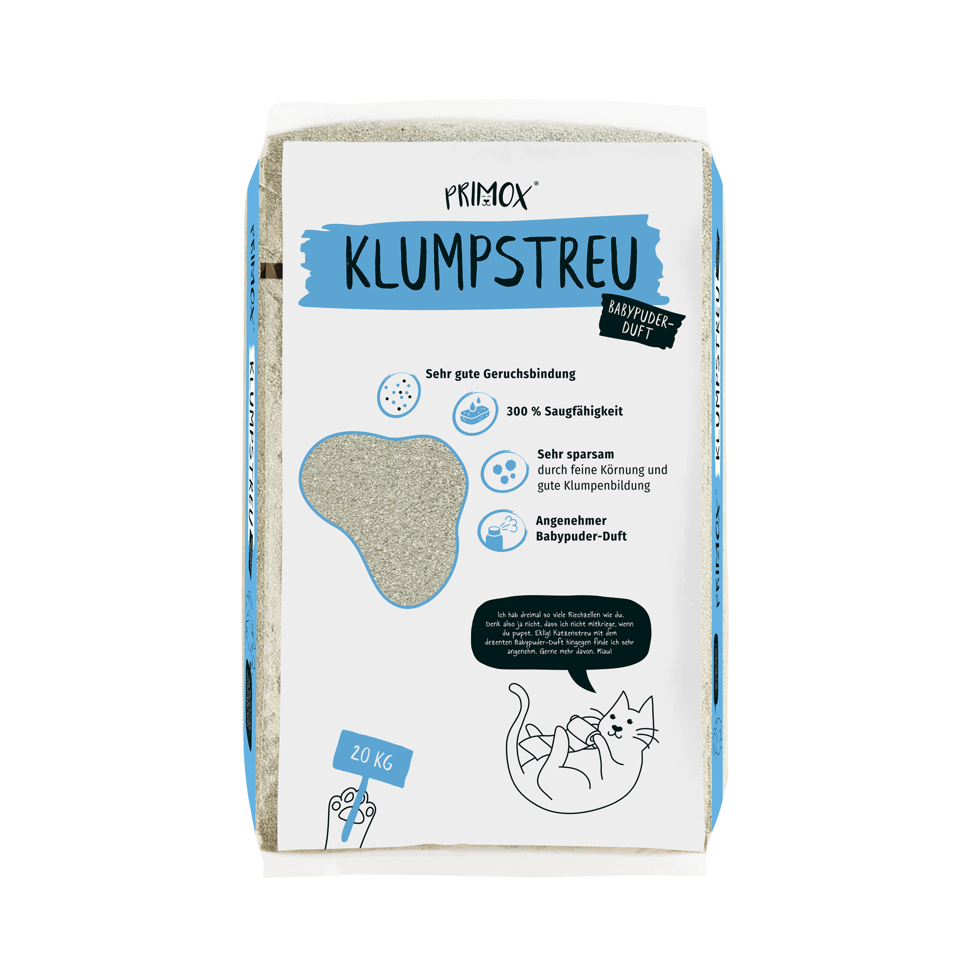 Primox Katzenstreu 20 kg im Sack mit Babypuderduft