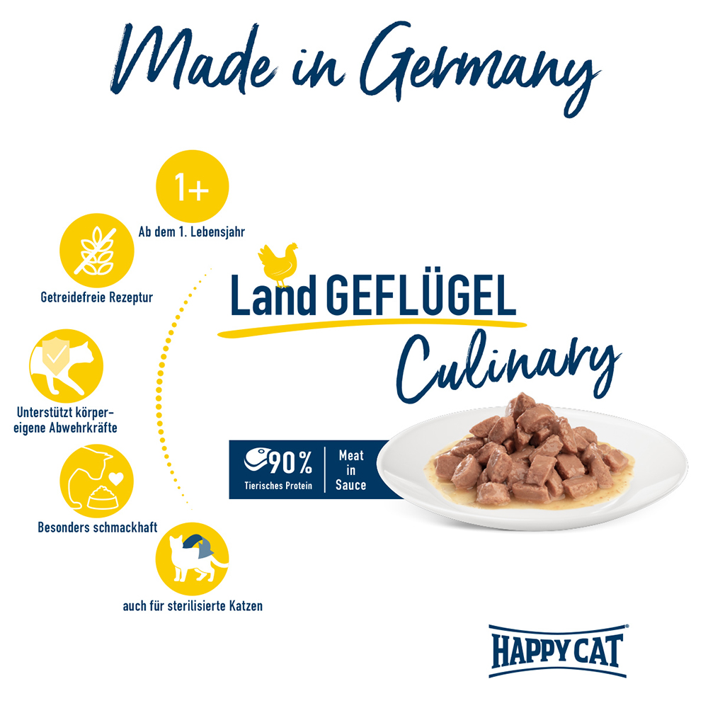 Happy Cat - Pouch Culinary Land Geflügel - 20 x 85g - 2