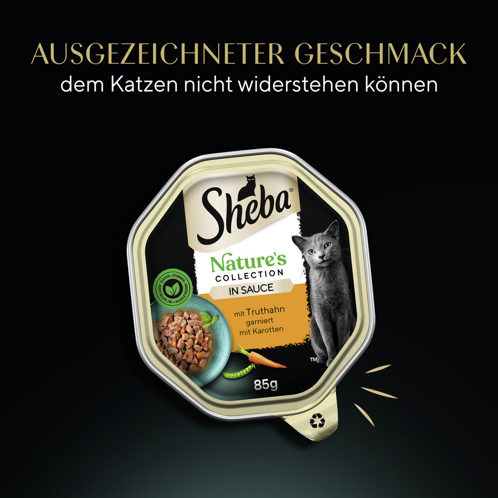 Sheba - Nature Collection in Sauce mit Truthahn gariert mit Karotten - 22 x 85g - 9