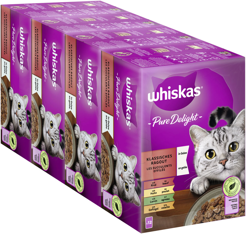 Whiskas - Whiskas Multipack Pure Delight Klassisches Ragout in Gelee - 1 x 12X85g - 3
