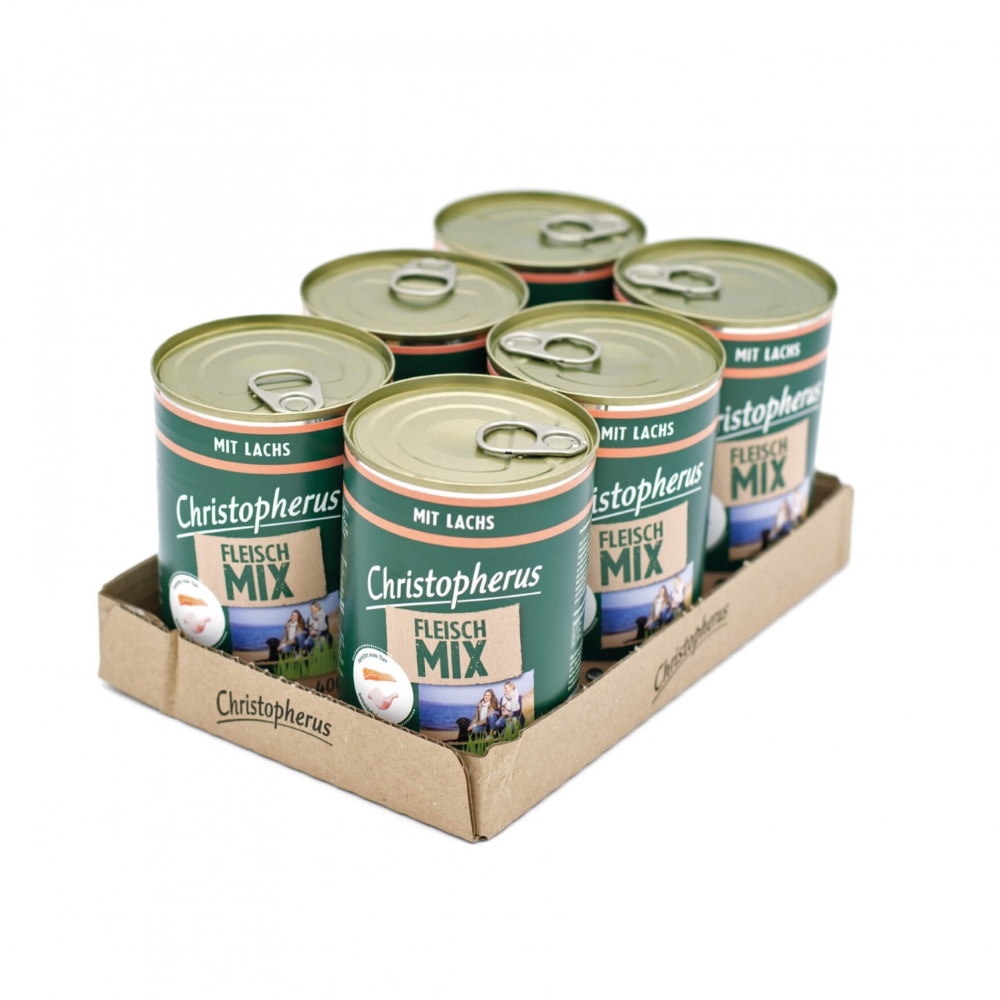 Allco Christopherus - Fleischmix mit Lachs - 6 x 400g - 2