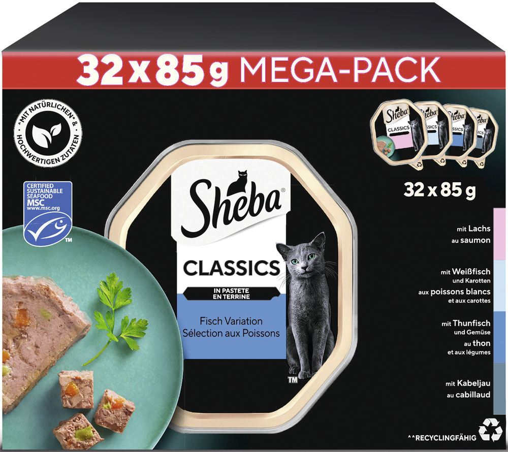 Sheba - Multipack Classics in Pastete Fisch Variation MSC - 1 x 32X85g - 4