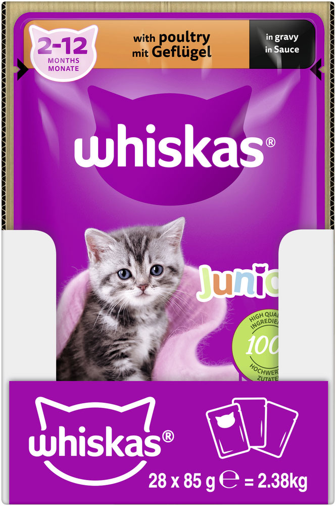 Whiskas - Whiskas Junior mit Geflügel in Sauce - 28 x 85g - 3
