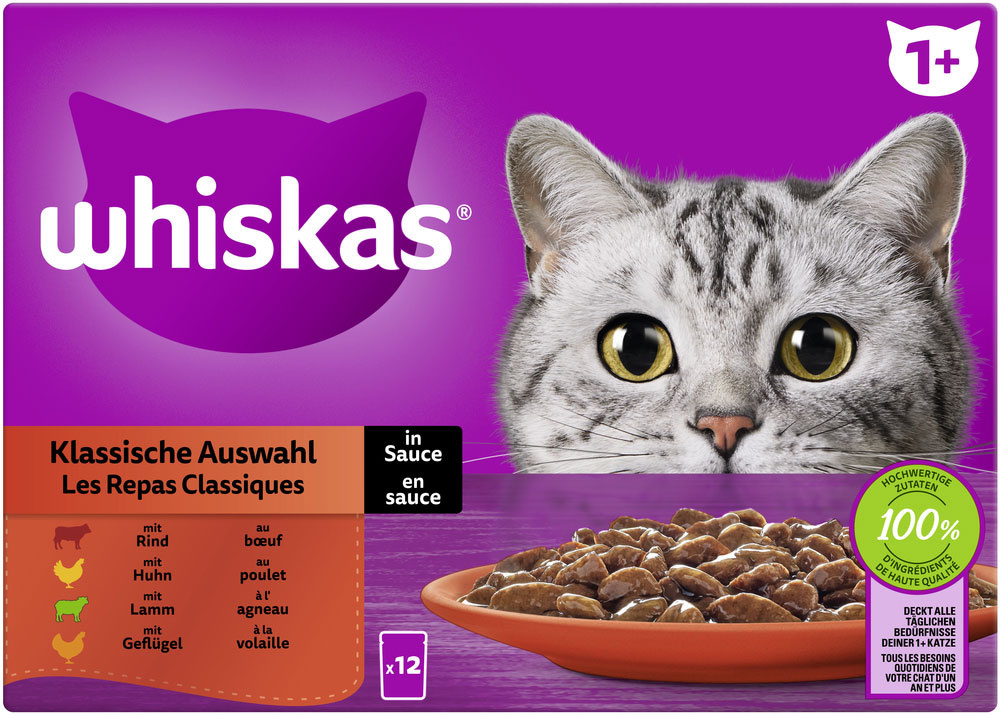 Whiskas Multipack 1+ Klassische Auswahl in Sauce