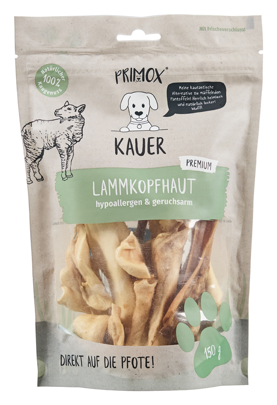 Primox Kauer Lammkopfhaut 150 g im Beutel hypoallergen & geruchsarm