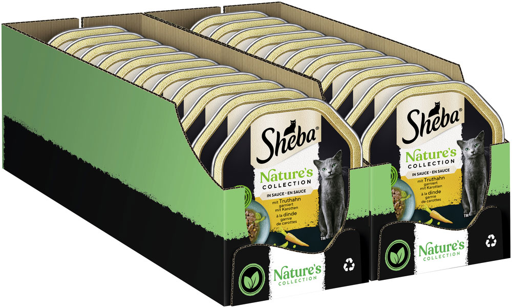 Sheba - Nature Collection in Sauce mit Truthahn gariert mit Karotten - 22 x 85g - 3