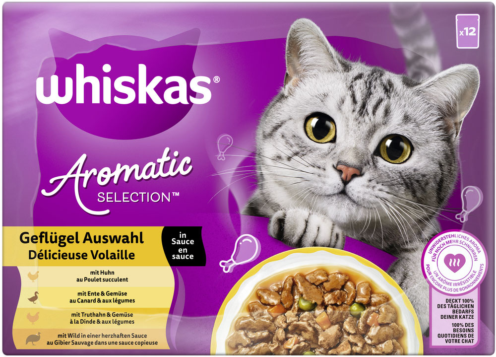 Whiskas - Whiskas Multipack 1+ Geflügel Auswahl in Sauce - 4 x 12X85g - 4