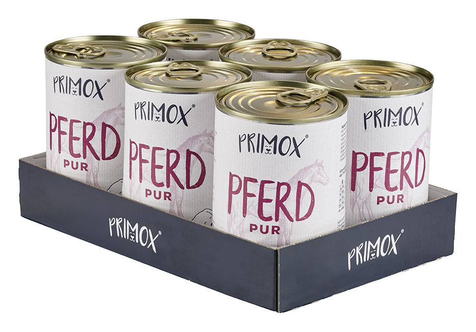 Primox - Hunde Nassfutter Pferd PUR 6 x 400G - 6 x 400g - 3