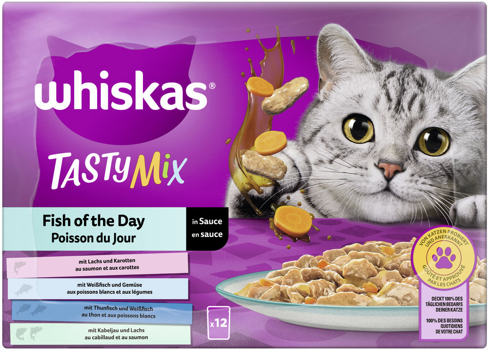 Whiskas - Whiskas Multipack Tasty Mix Catch of the Day in Sauce - 1 x 12X85g - 4