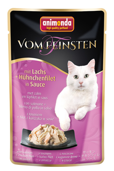 mit Lachs + Hühnchenfilet in Sauce