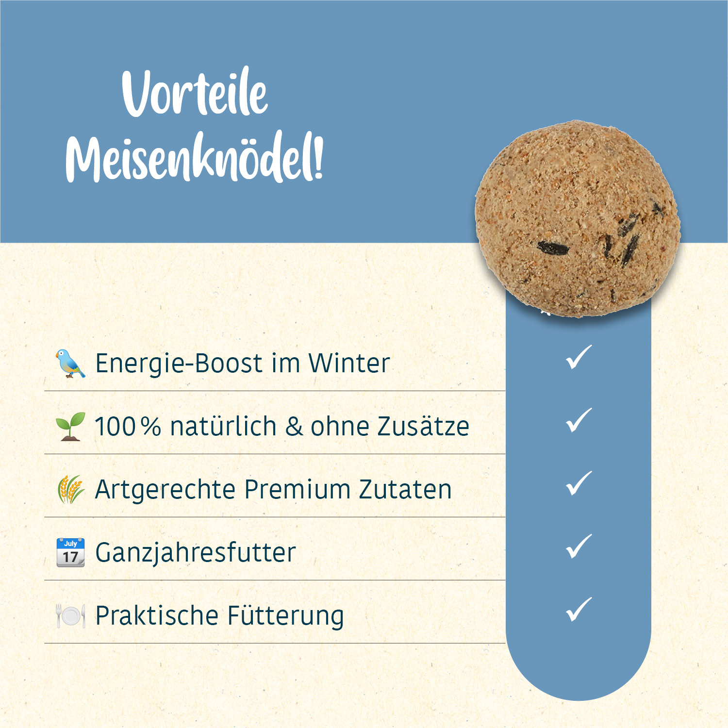 elles - Meisenknödel ohne Netz 100er Karton - 1 x 100 Stück - 4