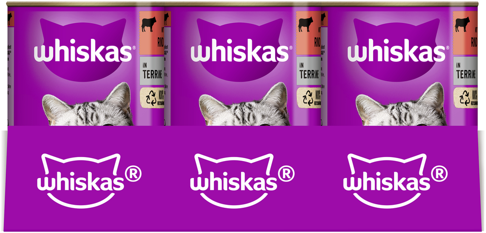 Whiskas - 1+ mit Rind in Terrine 4g - 12 x 400g - 3