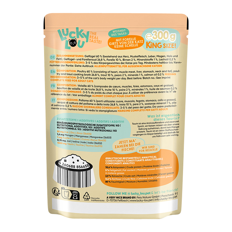 Lucky Lou - Adult Geflügel & Forelle - 6 x 300g - 2