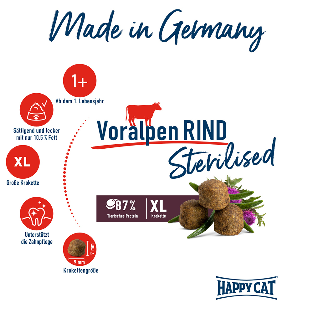 Happy Cat - Sterilised Adult Voralpen Rind - 1 x 300g - 2