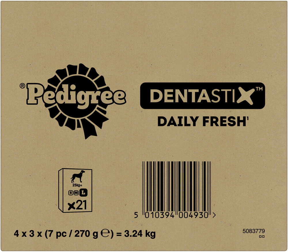 Pedigree - Denta Stix Daily Fresh MP - Für große Hunde - 1 x 21 Stück - 3