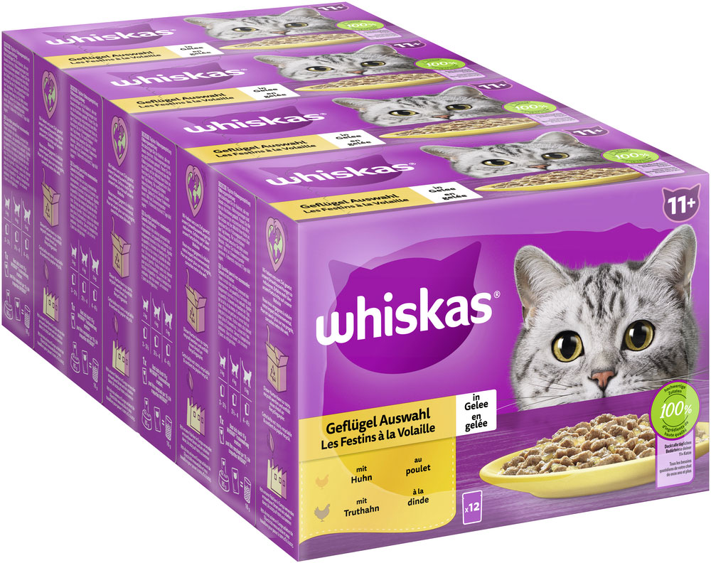 Whiskas - Whiskas Multipack 11+ Geflügel Auswahl in Gelee - 1 x 12X85g - 2