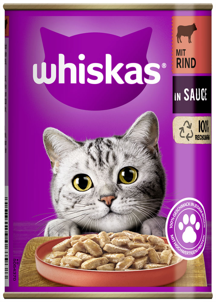 Whiskas - 1+ mit  Rind und Leber in Sauce - 12 x 400g - 2