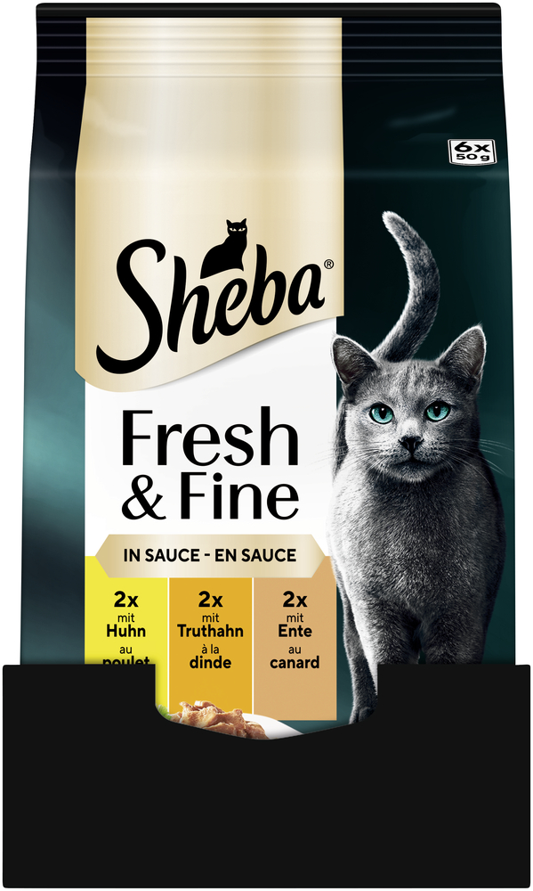 Sheba - Fresh & Fine Huhn, Truthahn und Ente - 6 x 6X50g - 3