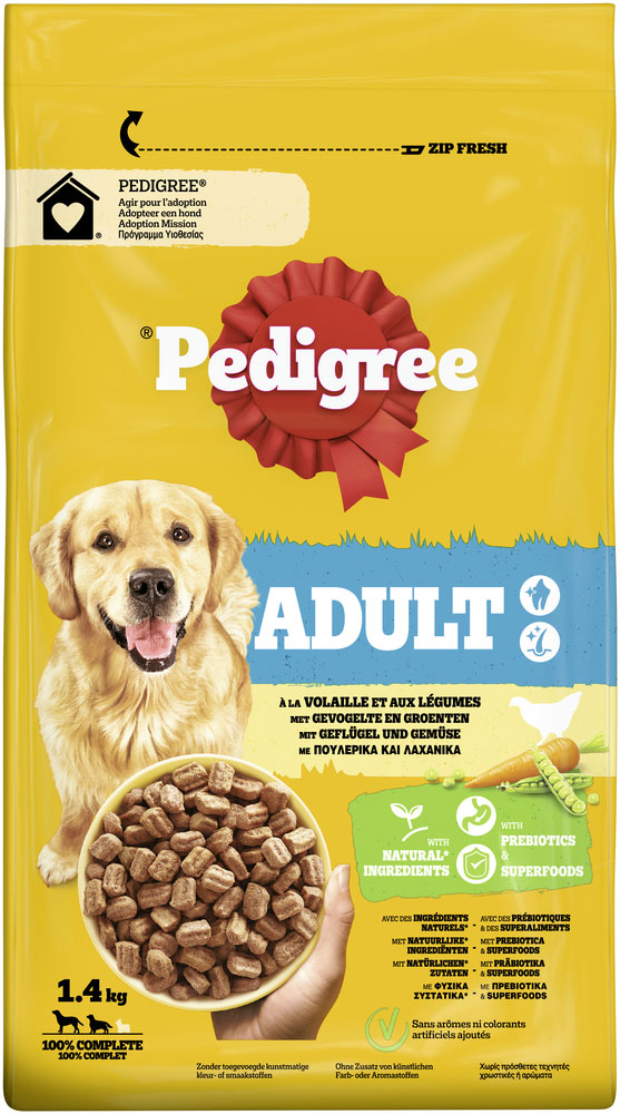 Pedigree - Adult Geflügel und Gemüse - 1 x 1,4kg - 2