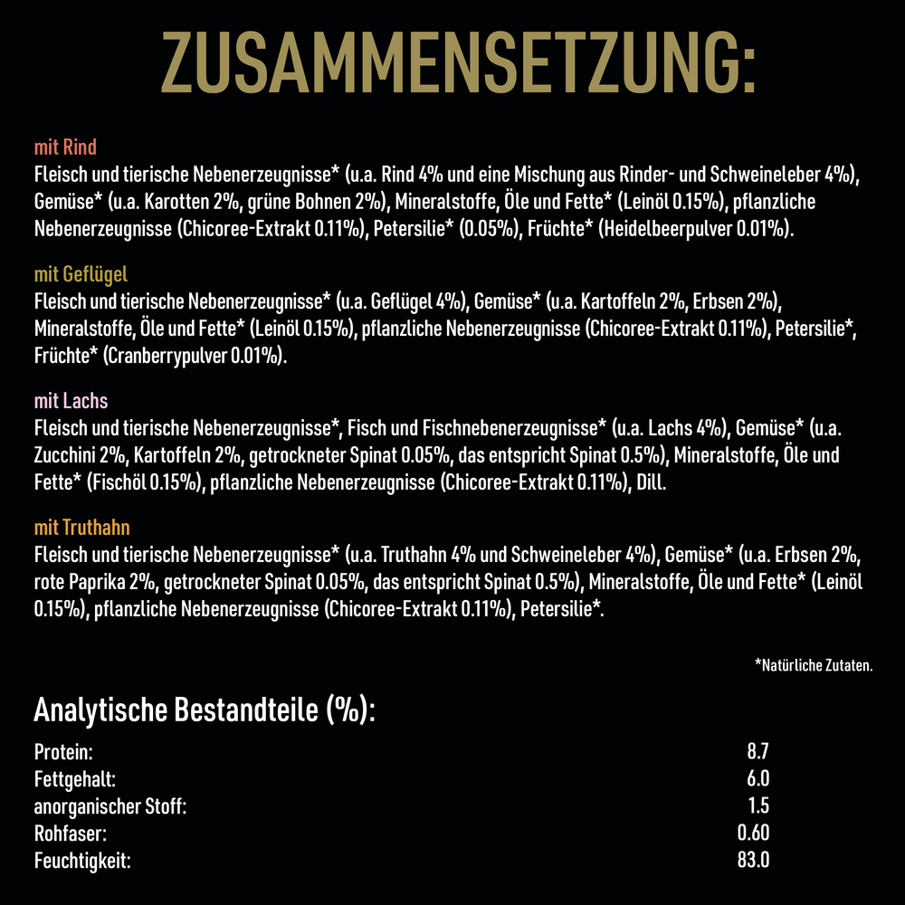 Cesar - Goodness MP Terrine mit Geflügel, Fisch, Rind, getreidefrei - 1 x 24X100g - 7