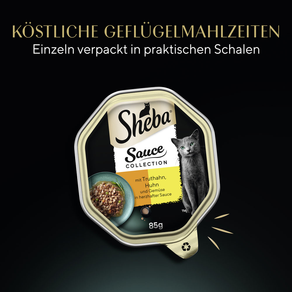 Sheba - Collection Sauce mit Truthahn, Hähnchen und Gemüse in herzhafter Sauce - 22 x 85g - 8